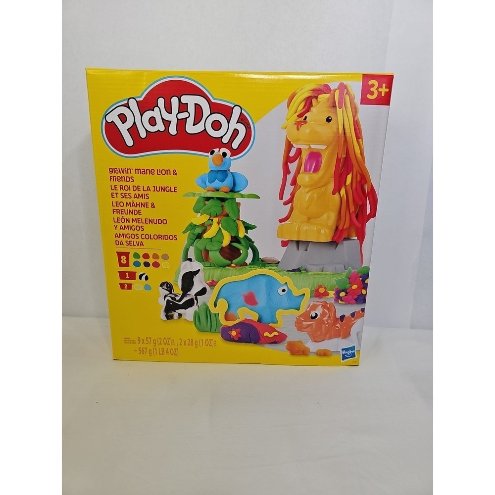Play-Doh Growin' Mane Lion and Friends Playset, Animal-Themed growing set‎